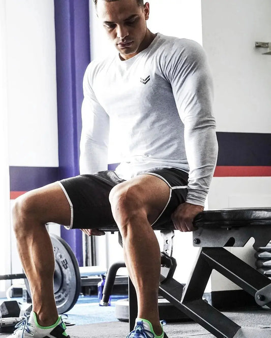 Men's Solid Color Long Sleeve Cotton T-Shirt: Spring Jogger Sports Muscle Exercise (3XL) Tribal Hearts
