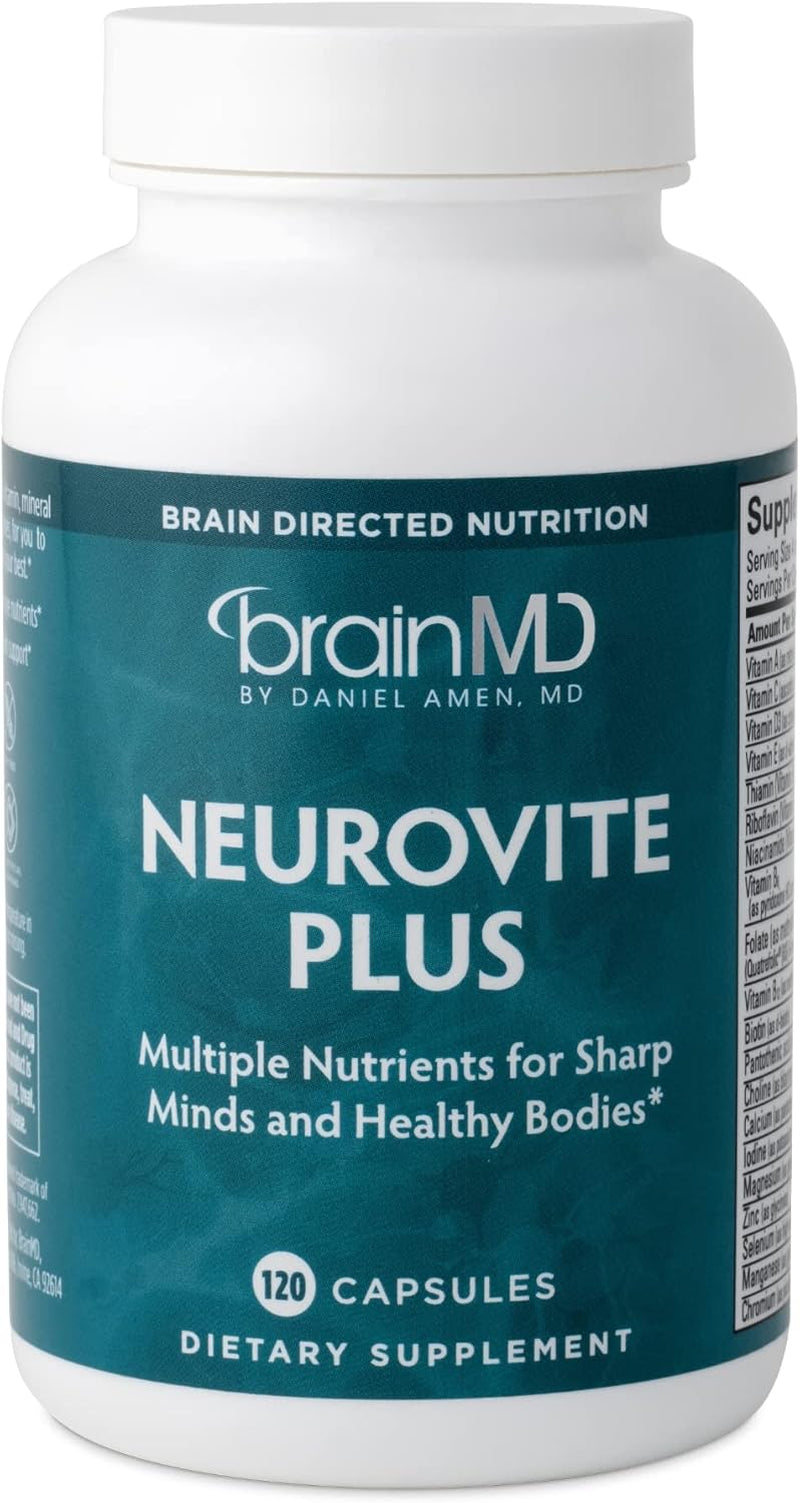 Dr Amen Neurovite plus - 120 Capsules - Multivitamin & Mineral Supplement - 30 Servings