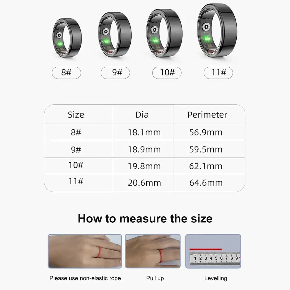 Multifunctional Health Tracker Ring Tribal Hearts