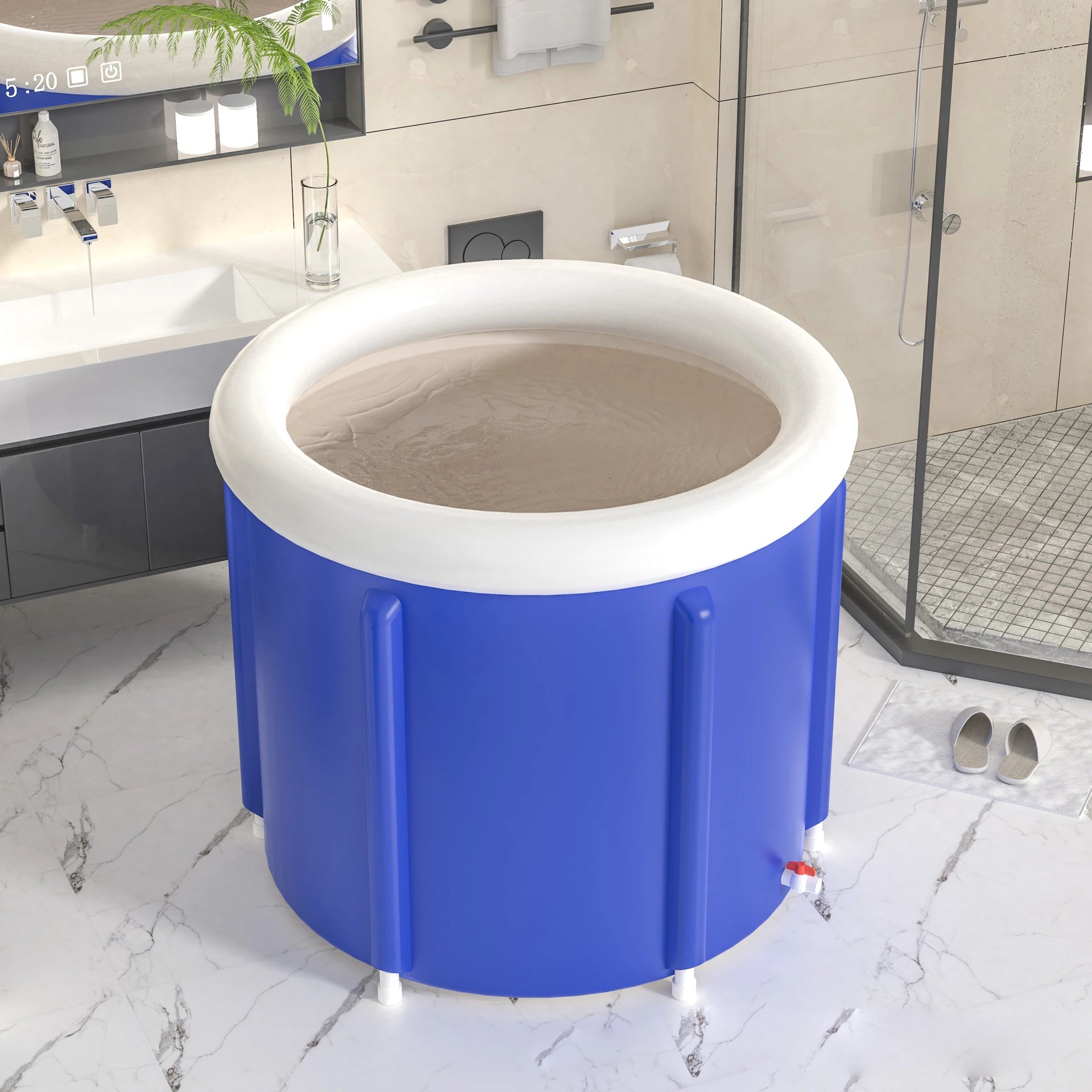 Bathtub Ice Bath Tub Ice Bath Tub for Recovery Portable Cold Water Therapy Tub Ice Bath for Adults Folding Ice Spa Soaking Bath