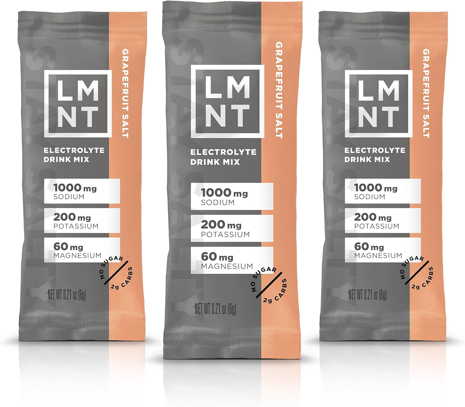 LMNT Zero Sugar Electrolytes - Grapefruit Salt | Drink Mix | 30 Count