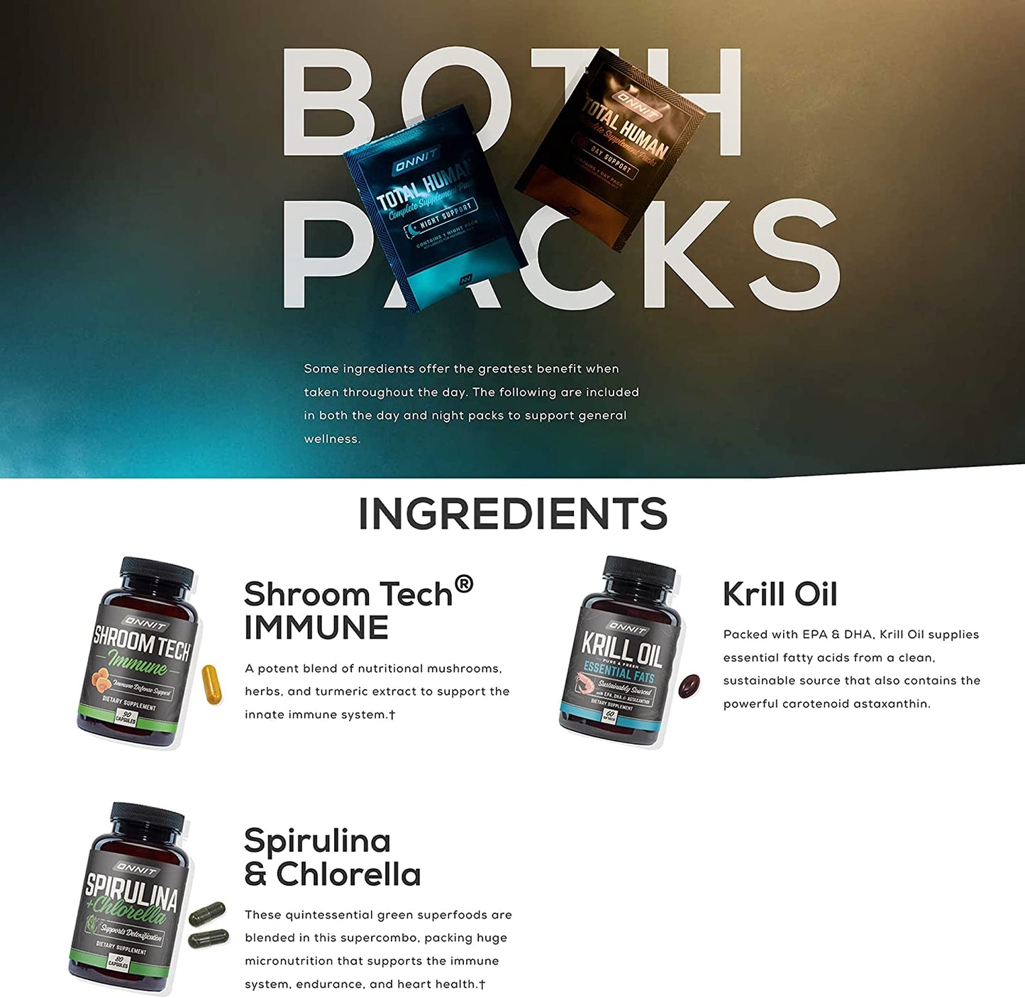 Total Human Day and Night Vitamin Packs for Men and Women,Capsule, 30-Day Supply - Adult Multivitamin