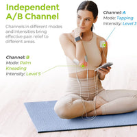 Dual Channel TENS Unit Muscle Stimulator (Family Pack), 20 Modes Rechargeable TENS Machine with Huge Pack of 24 Pcs Reusable TENS Unit Electrode Pads (2"X2" 16Pcs, 2"X4" 8Pcs)