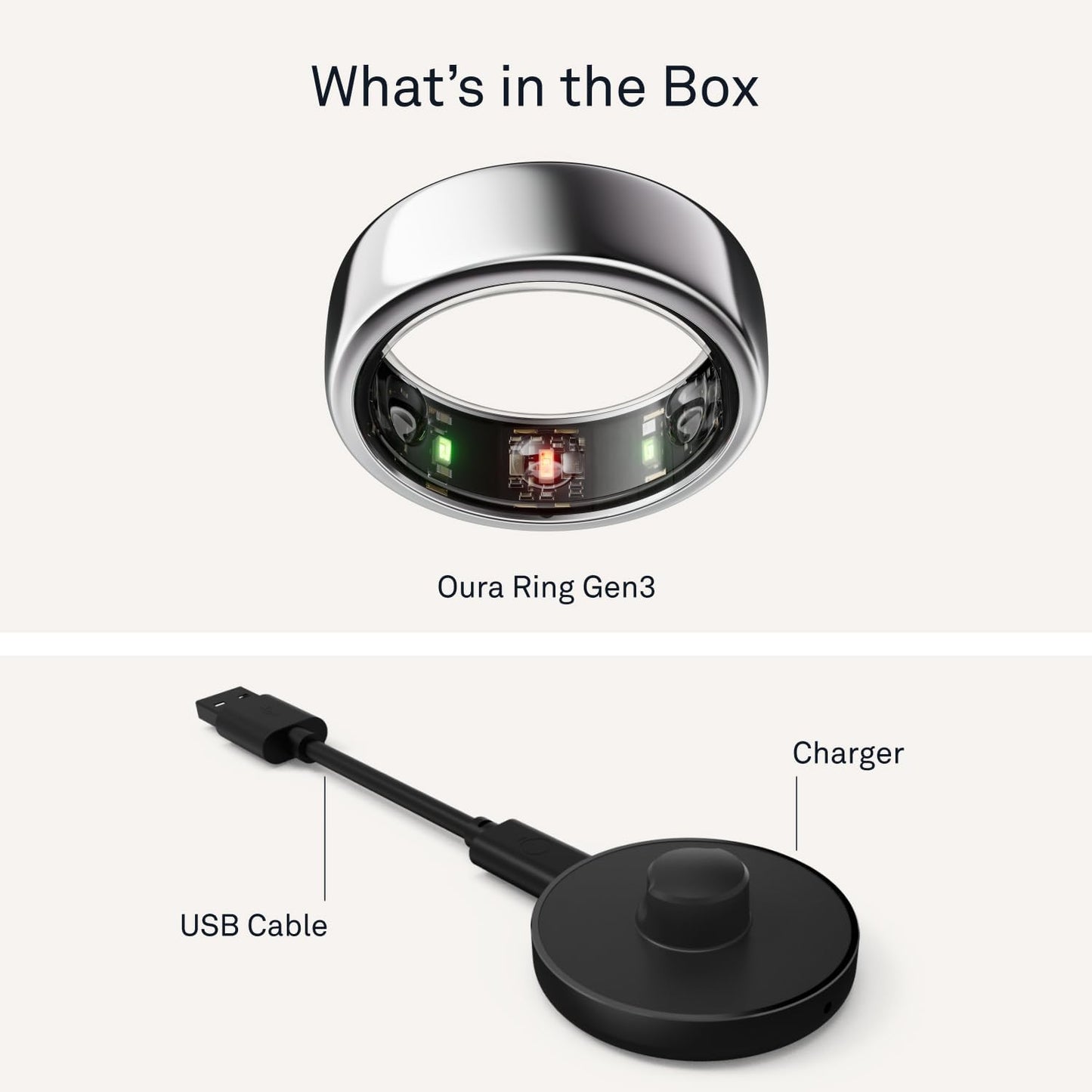 Oura Ring Gen3 Horizon - Silver - Size 6 - Smart Ring