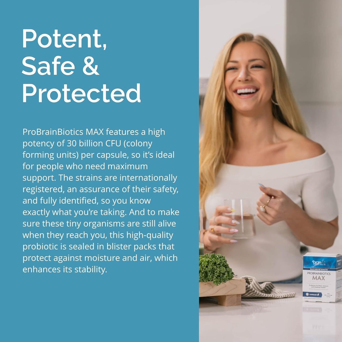 Dr Amen  Probrainbiotics MAX - 30 Capsules - Probiotics for Brain, Immune & Intestinal Health - 30 Servings