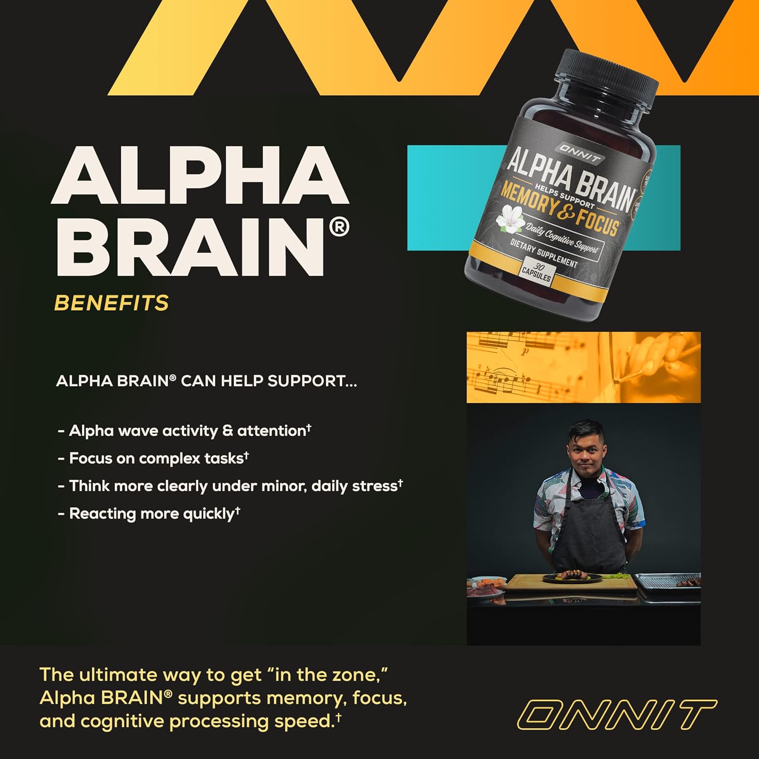 Alpha Brain Premium Nootropic Brain Supplement, 30 Count