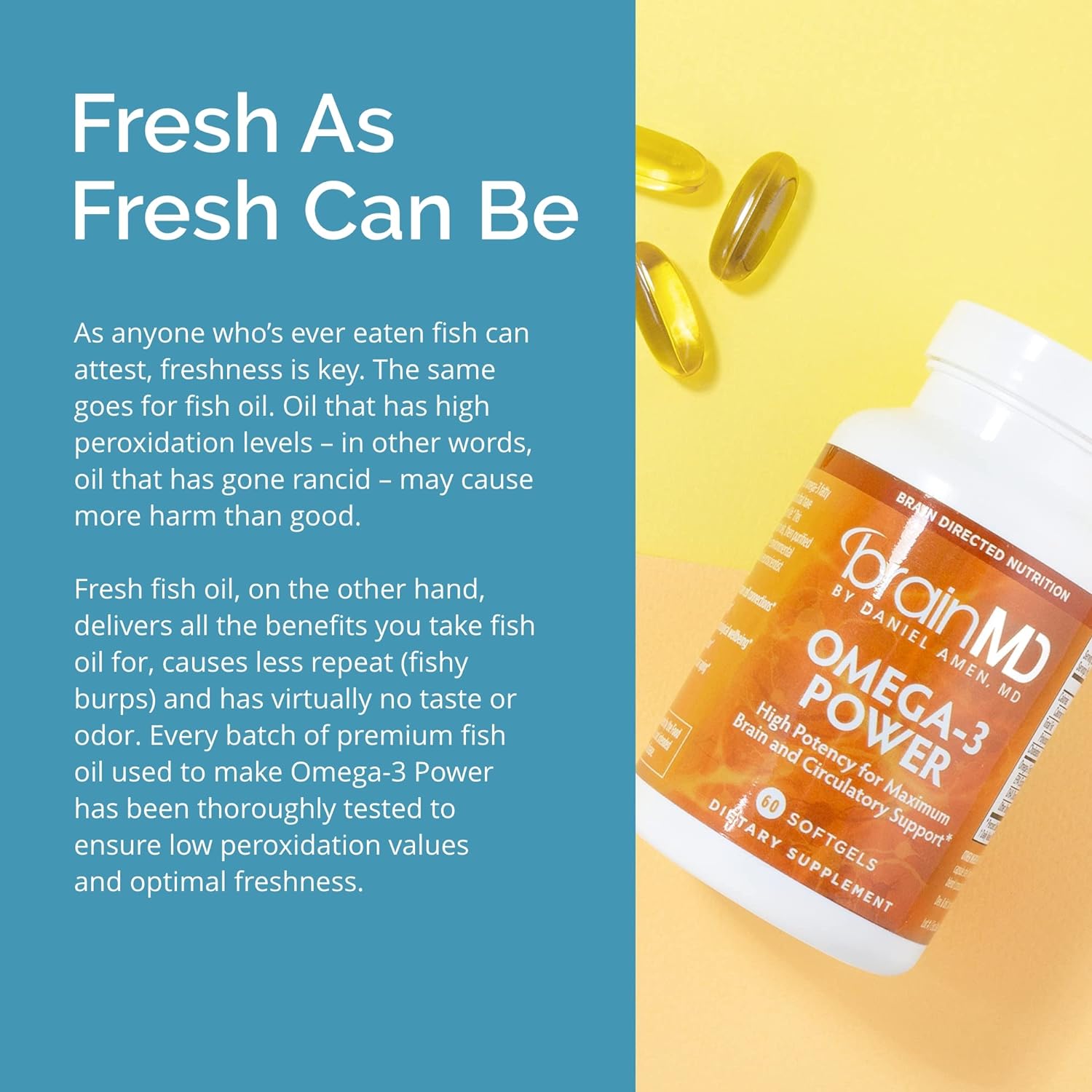 Omega-3 Power - Contains DHA & EPA - Gluten Free - 30 Servings