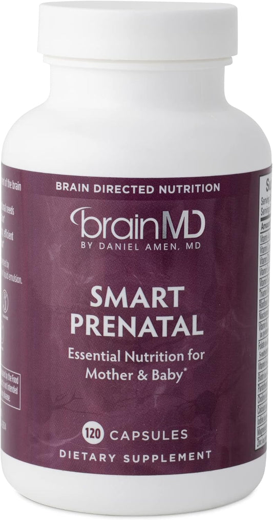 Dr Amen  Smart Prenatal - Multivitamin for Mom & Baby, Promotes Healthy Pregnancy & Growth & Development in Babies - 30 Servings