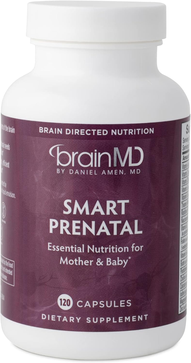 Dr Amen  Smart Prenatal - Multivitamin for Mom & Baby, Promotes Healthy Pregnancy & Growth & Development in Babies - 30 Servings