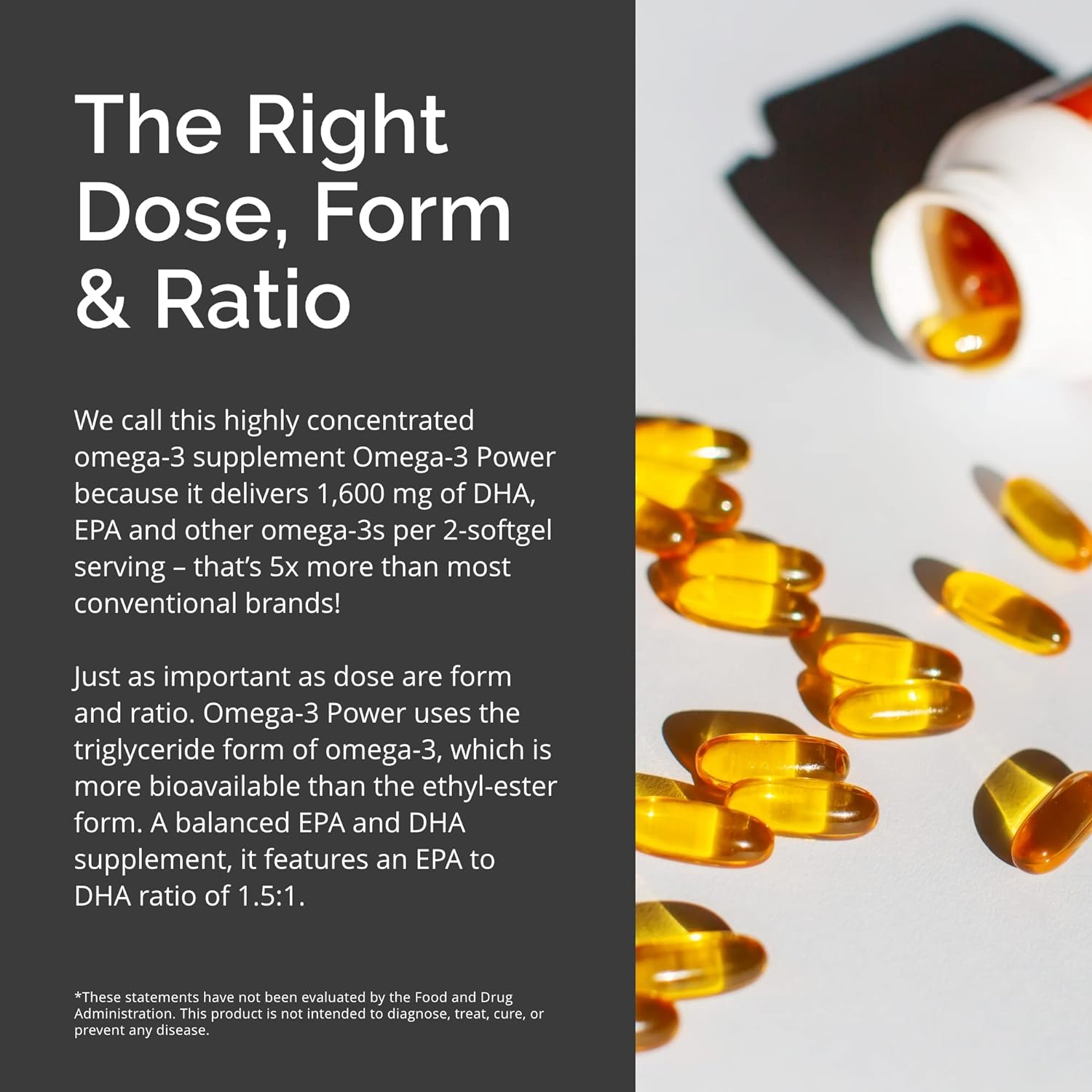 Omega-3 Power - Contains DHA & EPA - Gluten Free - 30 Servings