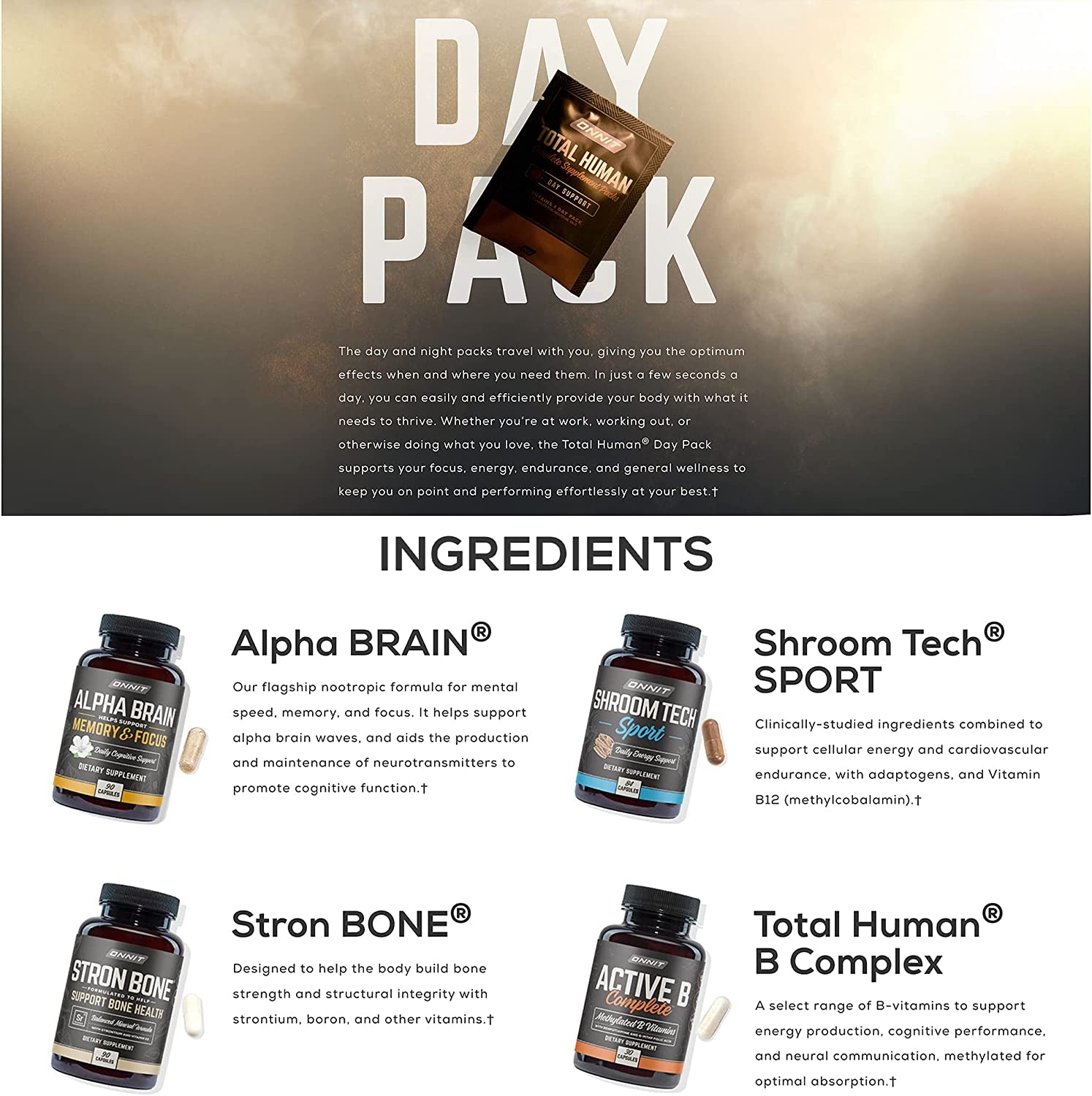 Total Human Day and Night Vitamin Packs for Men and Women,Capsule, 30-Day Supply - Adult Multivitamin