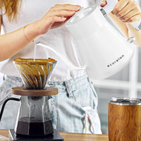 Gooseneck Electric Kettle, Pour over Coffee and Tea Kettle, 100% Stainless Steel Inner with Leak Proof Design, 1200W Rapid Heating, Strix Boil-Dry Protection, 0.8L, Matte White