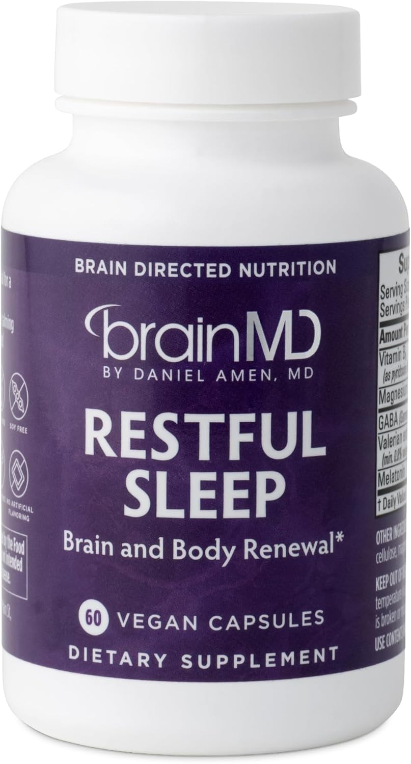 Restful Sleep - Supports Brain & Body Renewal - with Melatonin, Valerian Extract, GABA & Magnesium - 30 Servings