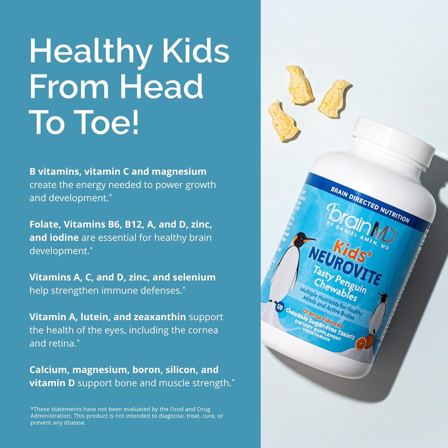 Kids’ Neurovite, Orange Flavor -  Chewables - Multivitamin & Mineral Supplement - 60 Servings
