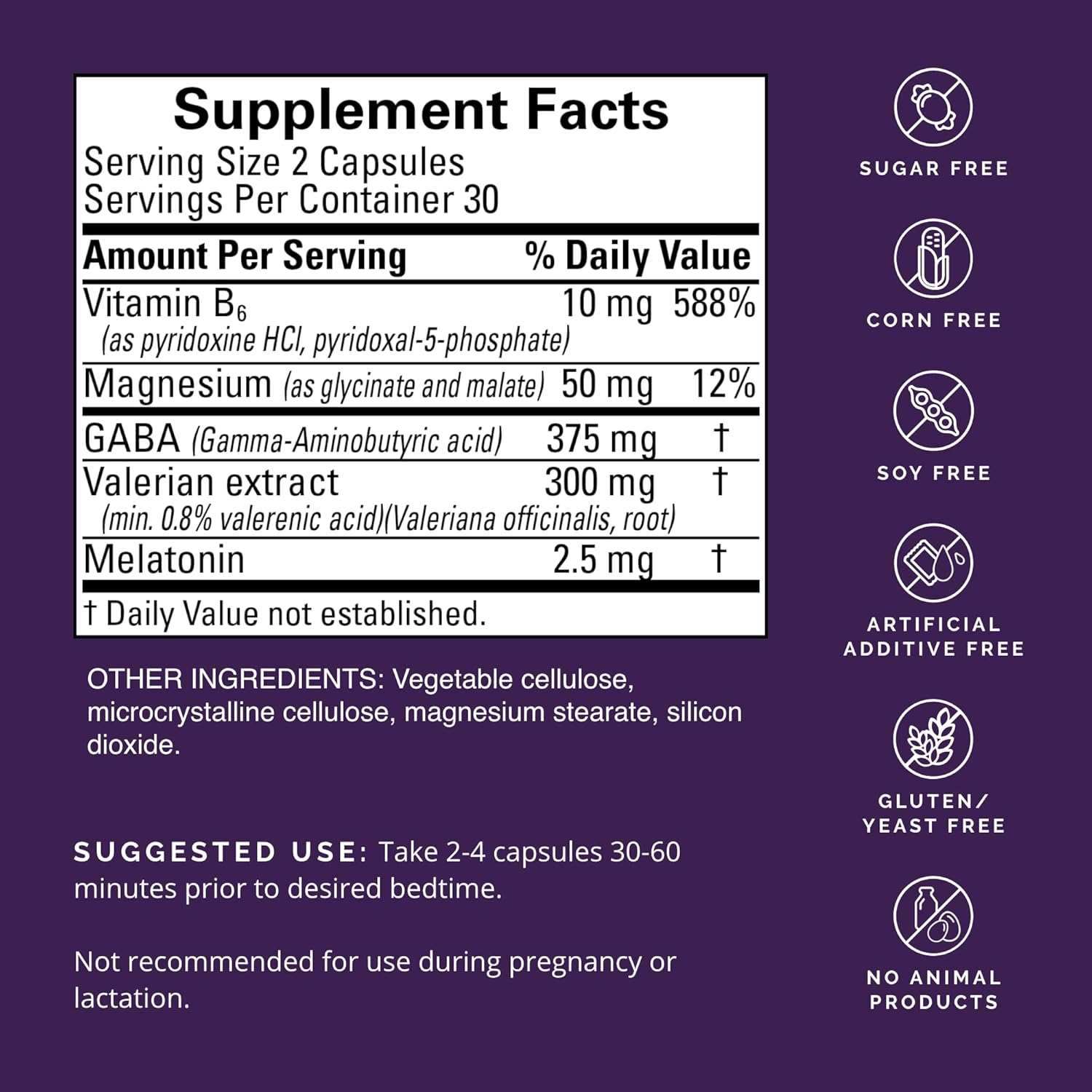 Restful Sleep - Supports Brain & Body Renewal - with Melatonin, Valerian Extract, GABA & Magnesium - 30 Servings