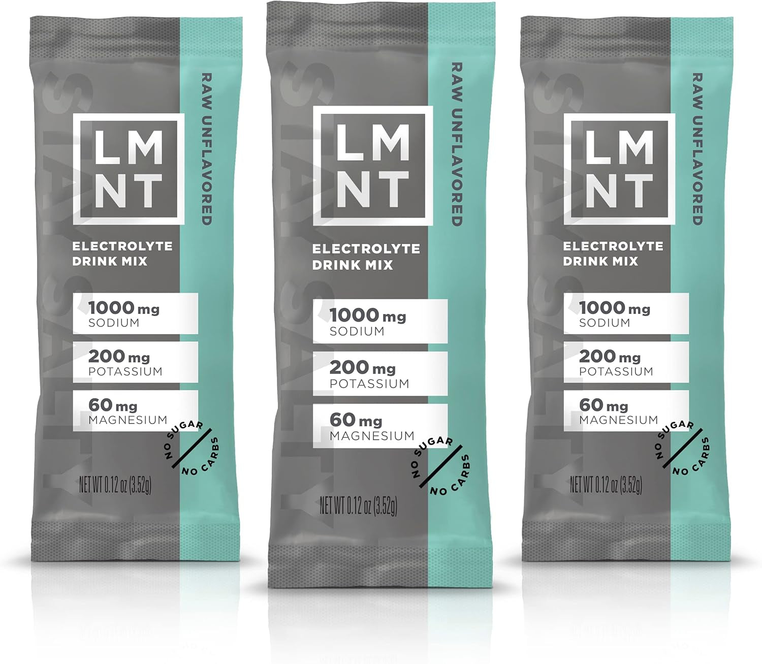 LMNT Zero Sugar Electrolytes - Raw Unflavored Salt | Drink Mix | 30-Count