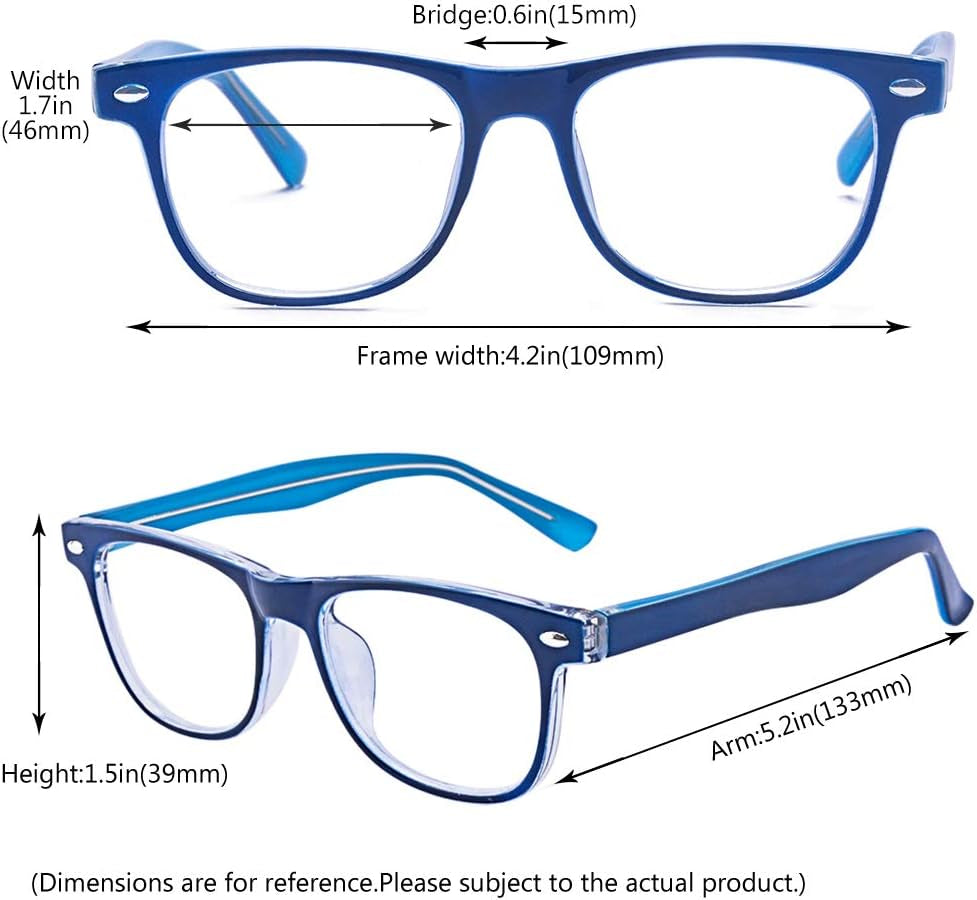 Kids Teens Computer Blue Light Blocking Glasses for Boys and Gilrs anti Eyestrain 2185C2 Blue