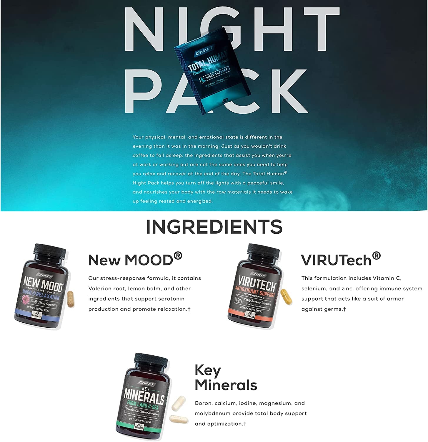 Total Human Day and Night Vitamin Packs for Men and Women,Capsule, 30-Day Supply - Adult Multivitamin
