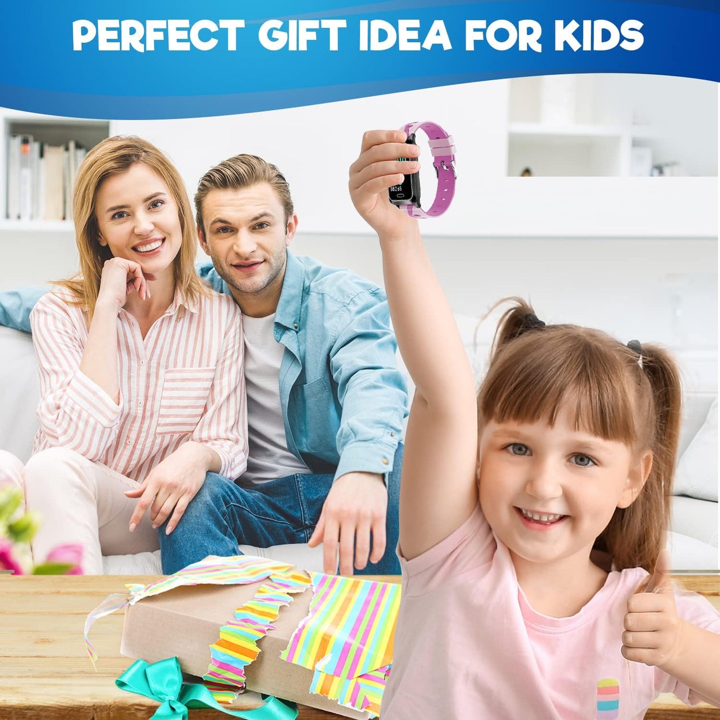 Kids Fitness Tracker for Kids Age 5-16 (5 Colors)，Waterproof Kids Fitness Watch，Kids Pedometer Watch，Watch for Kids，Step/Activity Tracker for Kids，Easy to Use Kids Tracker Watch (Pink)