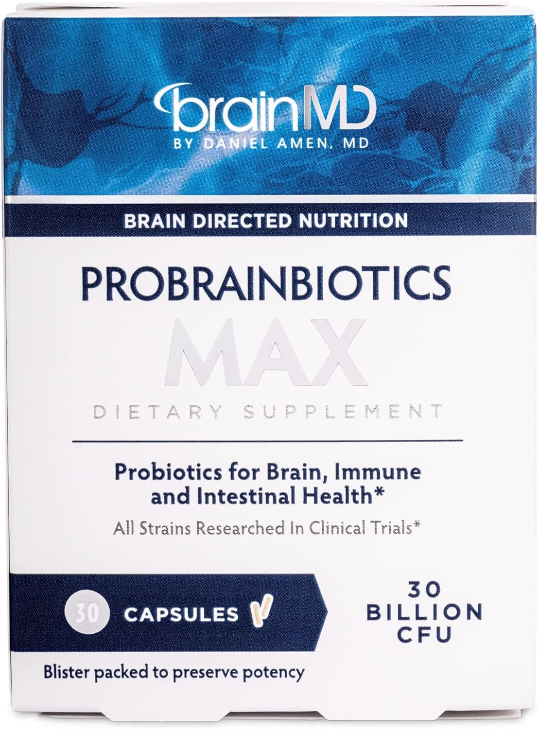 Dr Amen  Probrainbiotics MAX - 30 Capsules - Probiotics for Brain, Immune & Intestinal Health - 30 Servings
